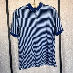 Polo Ralph Lauren Men's Classic Fit Striped Stretch Polo Shirt-Blue-Size L